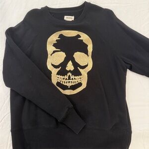 Zadig & Voltaire Black Sweater with Gold Skull